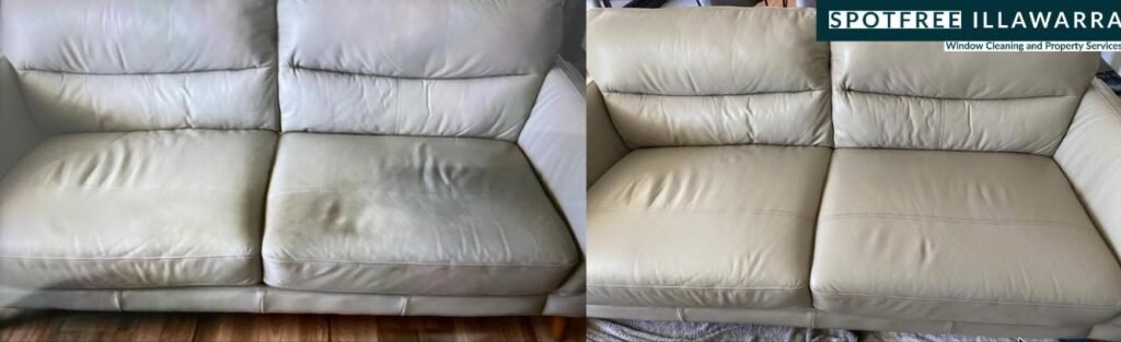 Upholstery cleaning before and after results in Wollongong